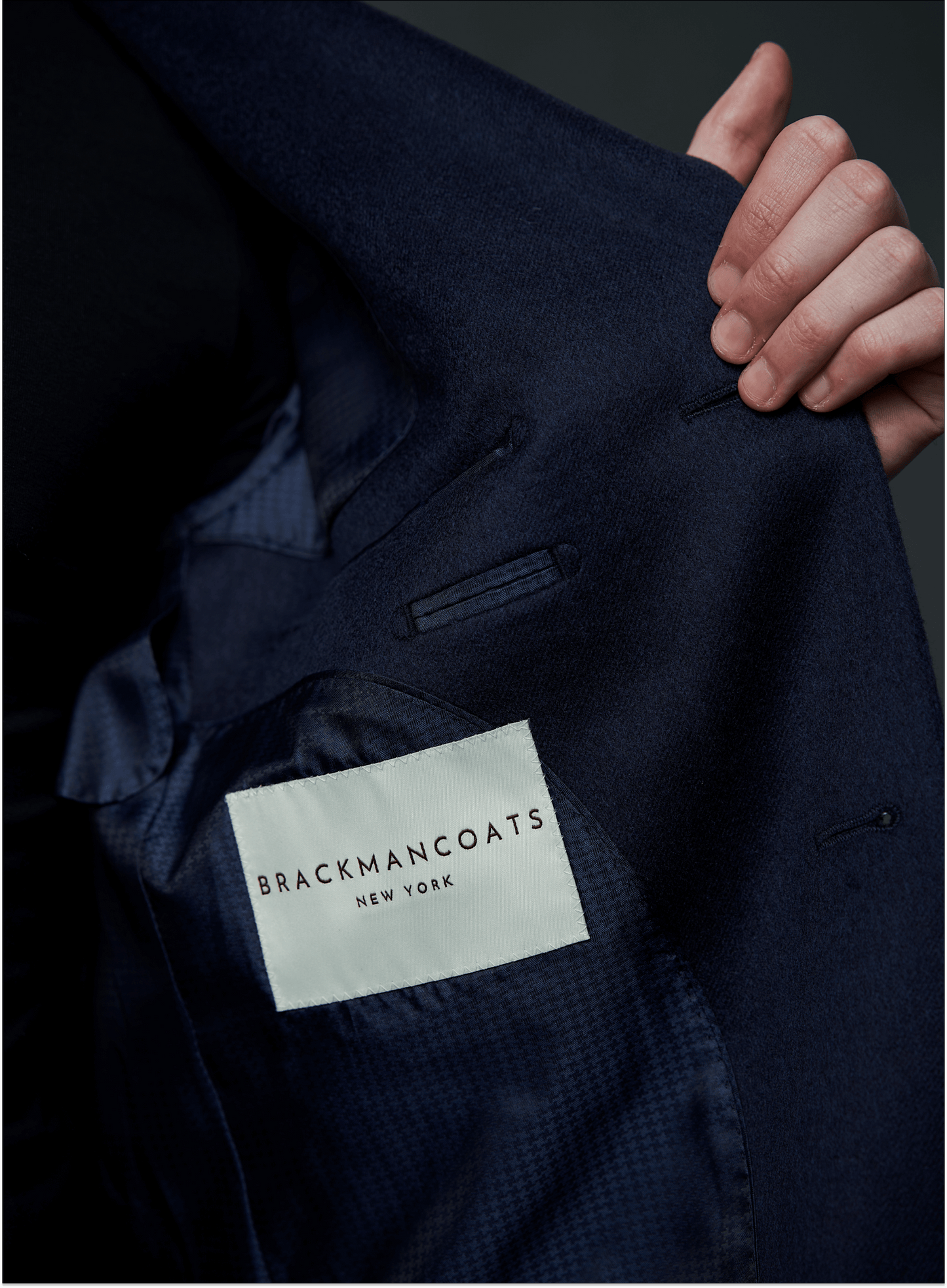 Men’s Classic Blue Wool & Cashmere Coat