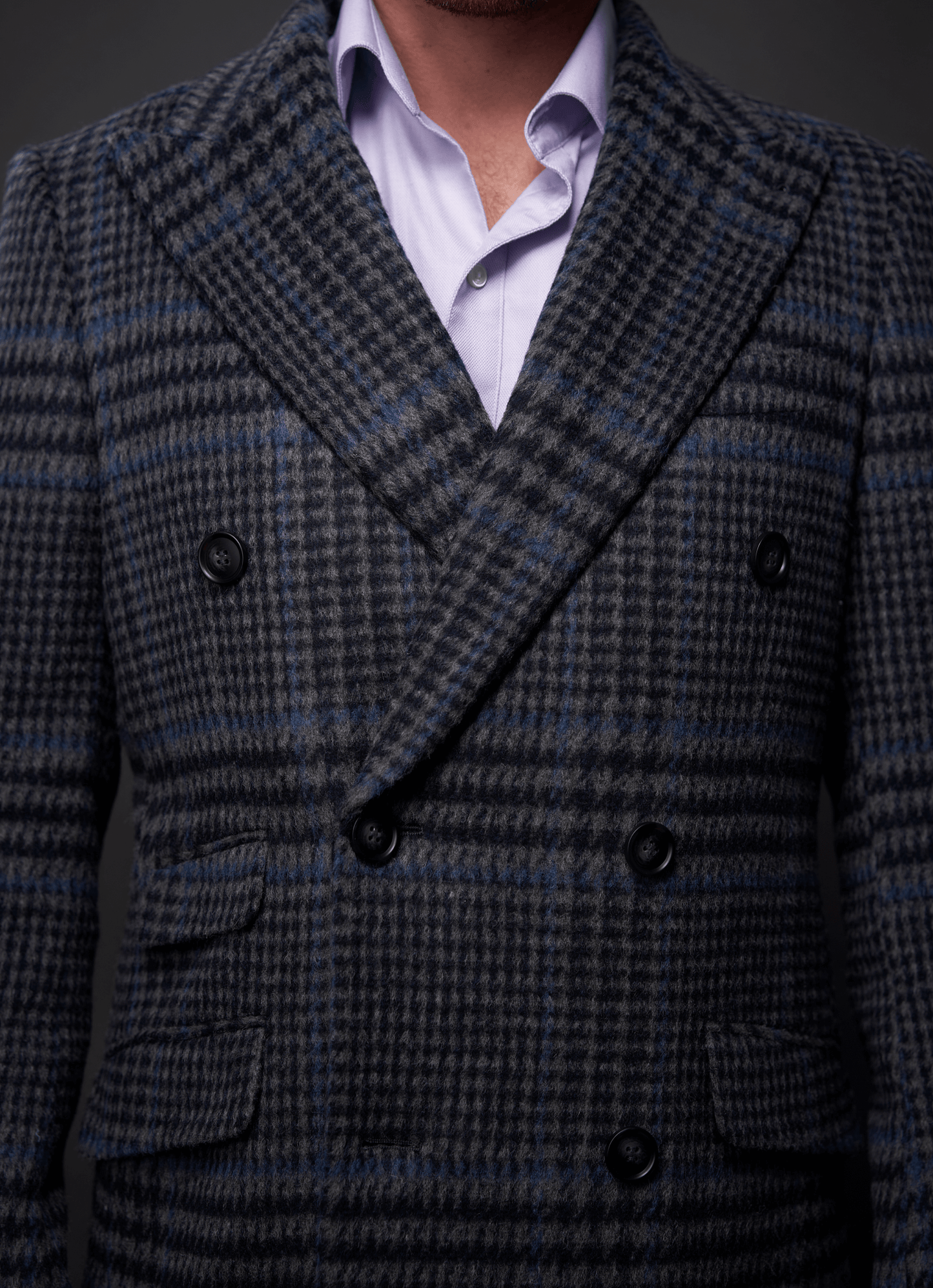 Men's Up-tempo Grey Plaid Coat