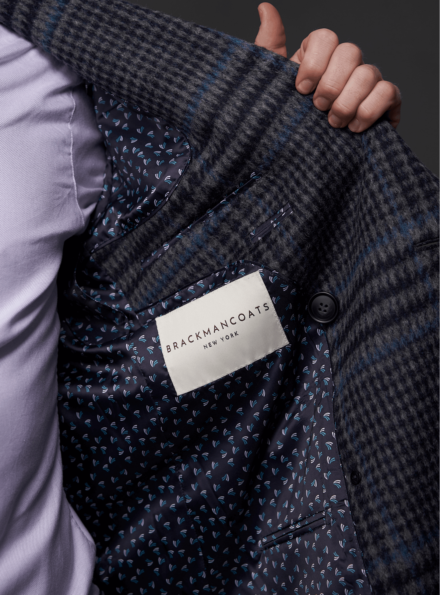 Men's Up-tempo Grey Plaid Coat
