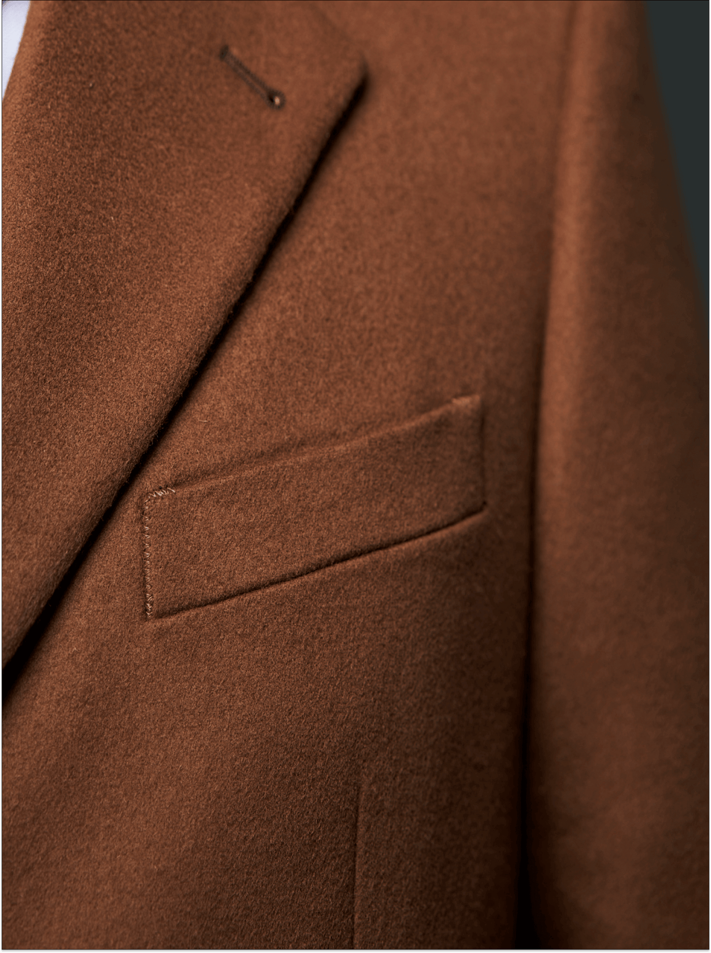 Men's Classic Dark Camel Wool Overcoat