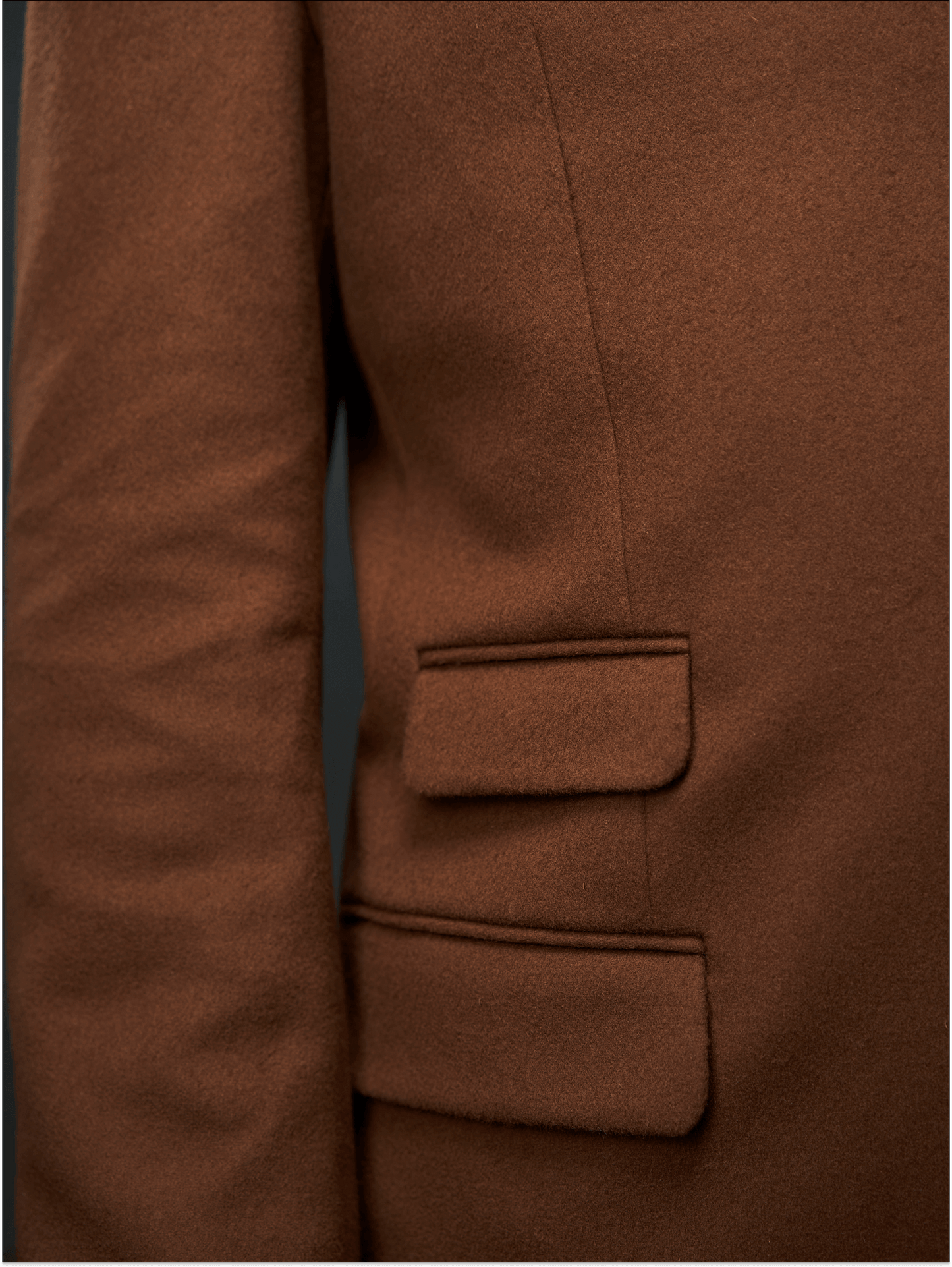 Men's Classic Dark Camel Wool Overcoat