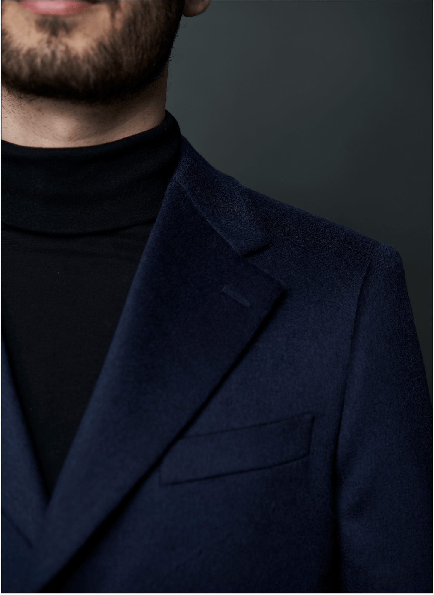 Men’s Classic Blue Wool & Cashmere Coat