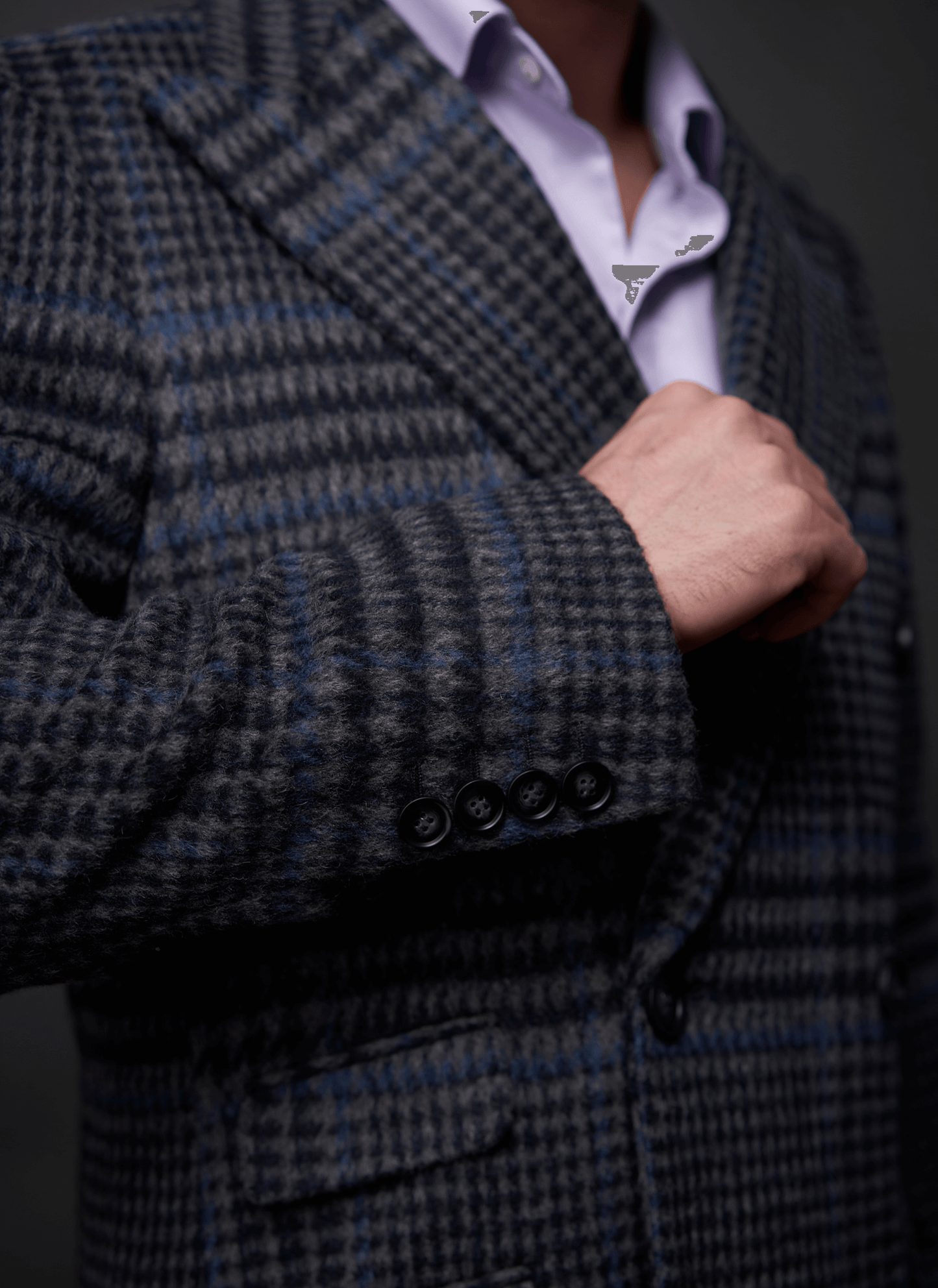Men's Up-tempo Grey Plaid Coat